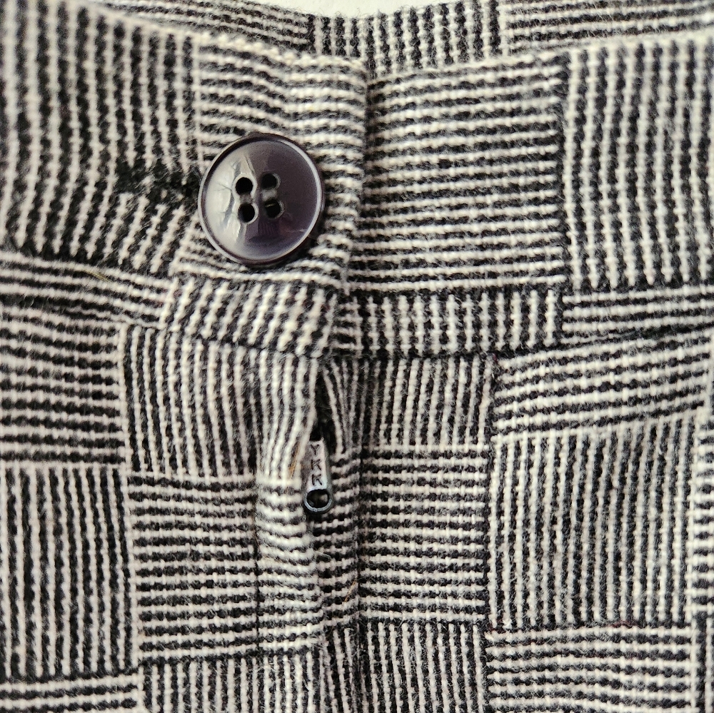 Vintage E.H. Woods Straight Pencil Skirt Women's Plaid Wool Blend Black White 12 - Picture 8 of 8